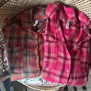2 Anthropologie Pilcro plaid long sleeve